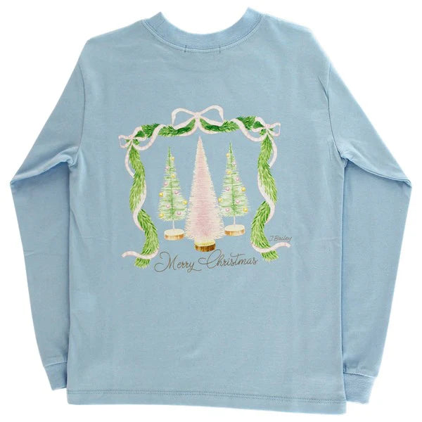 L/S Girls Logo Tee, Bottle Brush/Bayberry