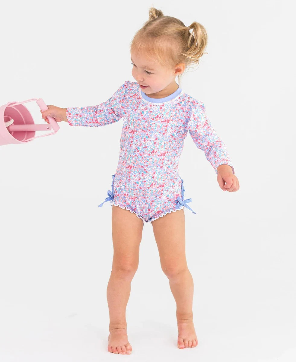 Sparkle Shimmer Long Sleeve One Piece Rash Guard