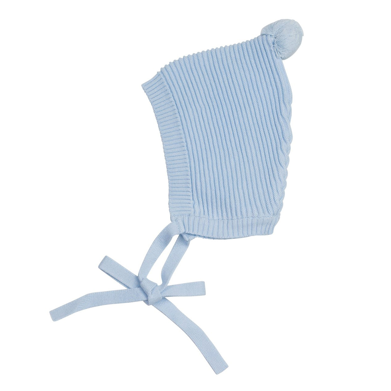 Pom Pom Ribbed Knit Bonnet