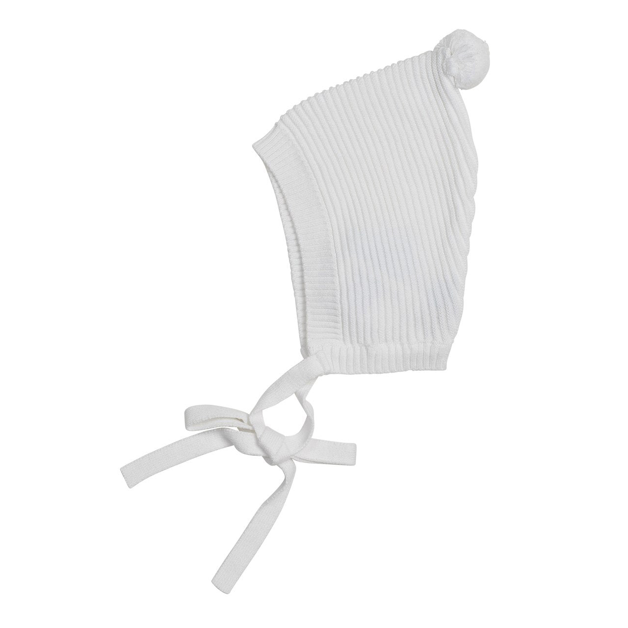 Pom Pom Ribbed Knit Bonnet