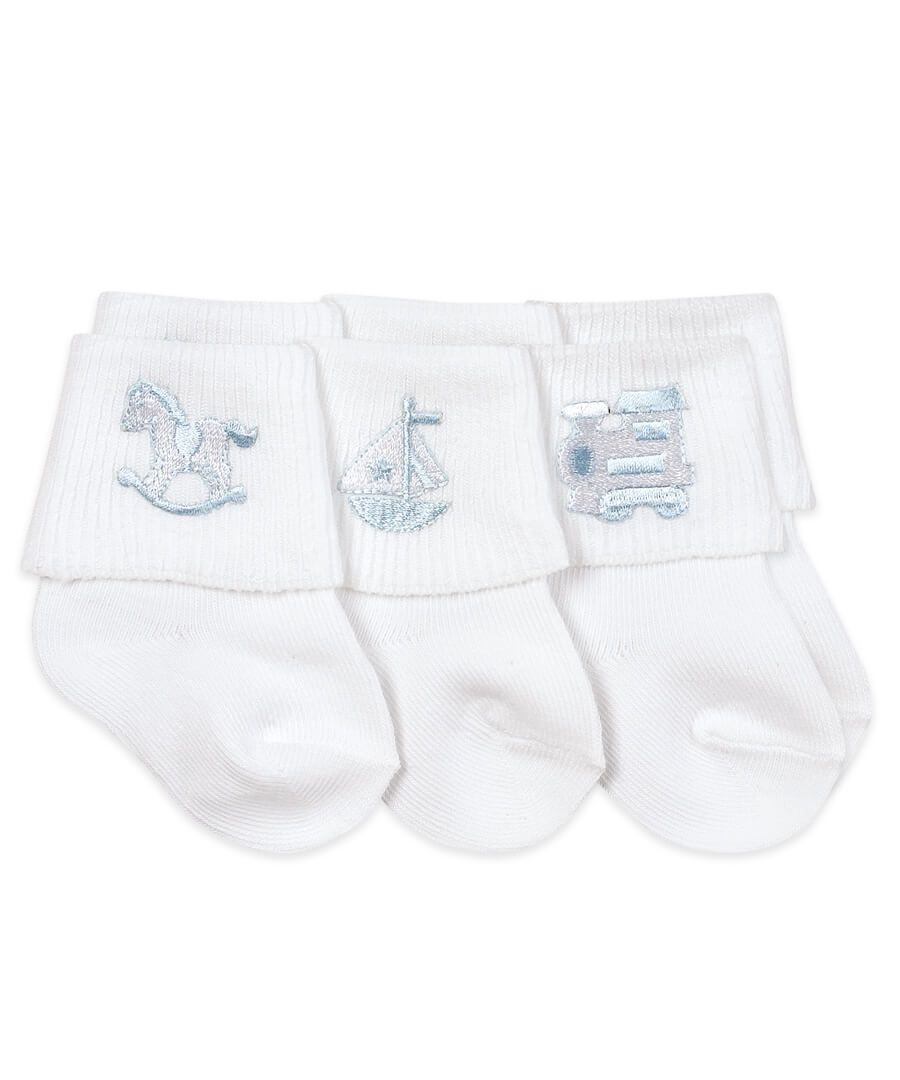 Jefferies Socks Baby Boy Applique Collection Turn Cuff Socks