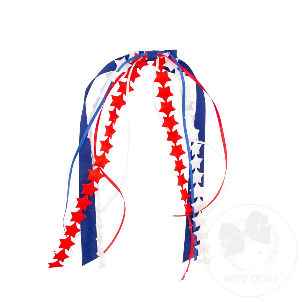 Satin Stars with Grosgrain Streamers Hair Clip