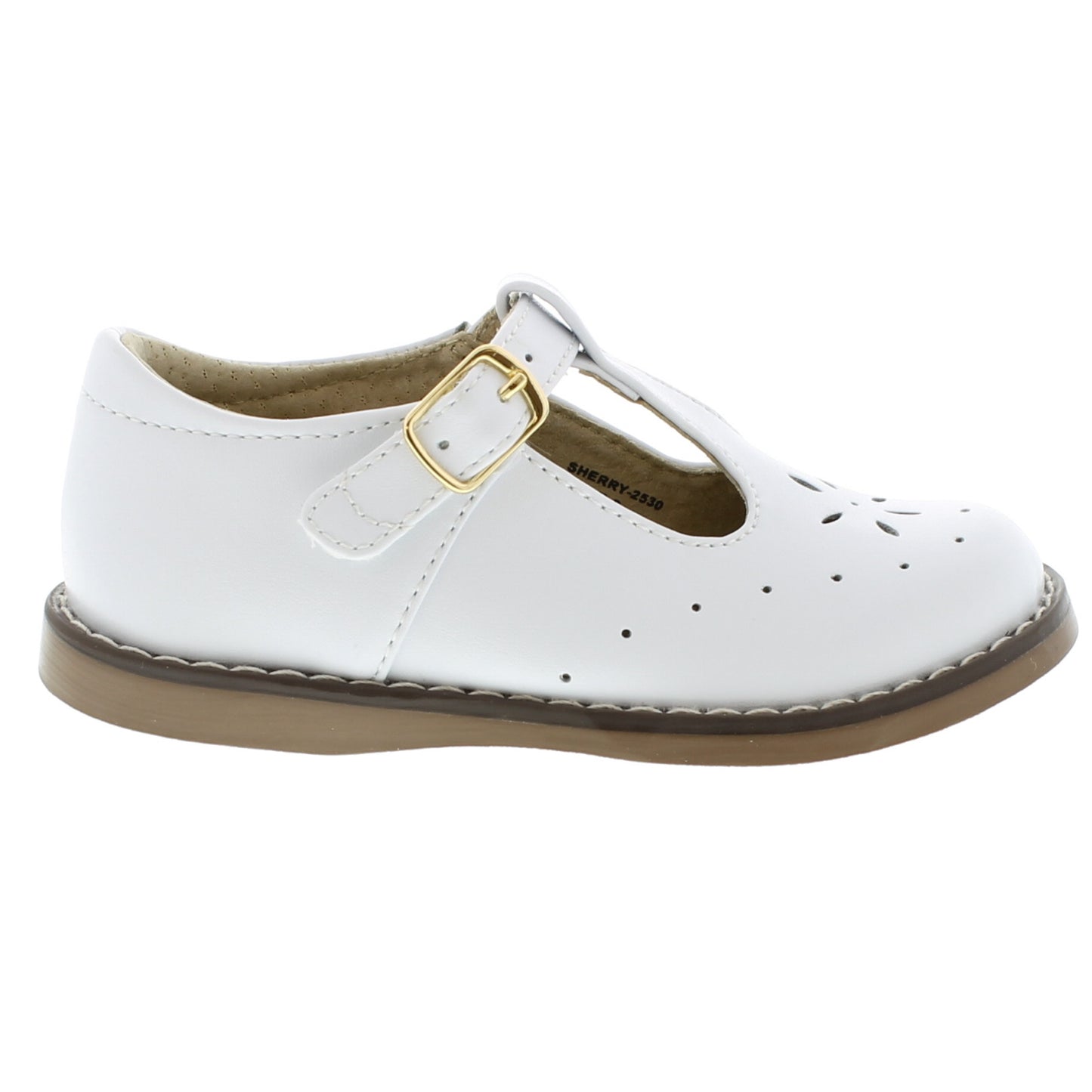 Sherry White Tstrap Shoe