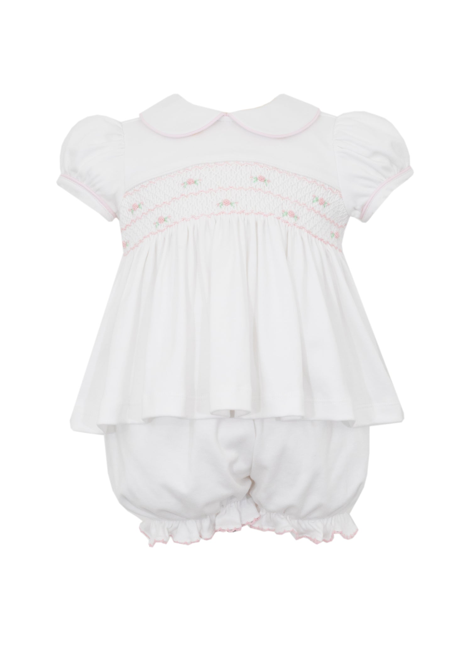 Gracie White Knit Bloomer Set S/S