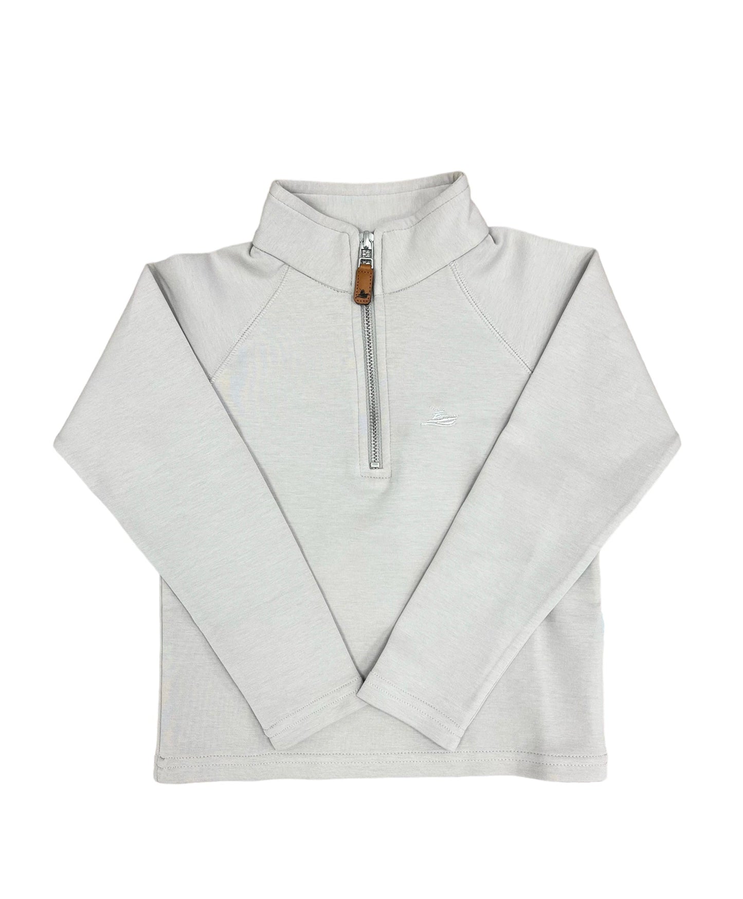 Perf Zip Pullover-Gray