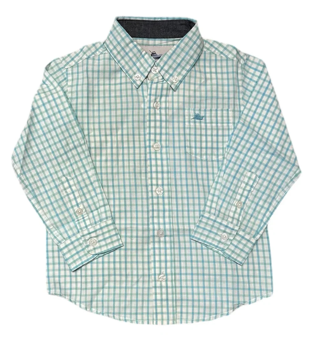 Petit Four/Bleached Aqua LS Dress Shirt