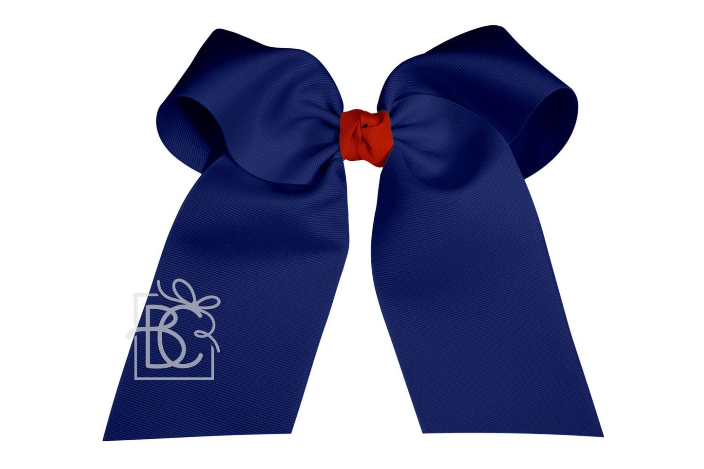 Navy/Red Knot Bow W/Knot 6" tails on Pony O