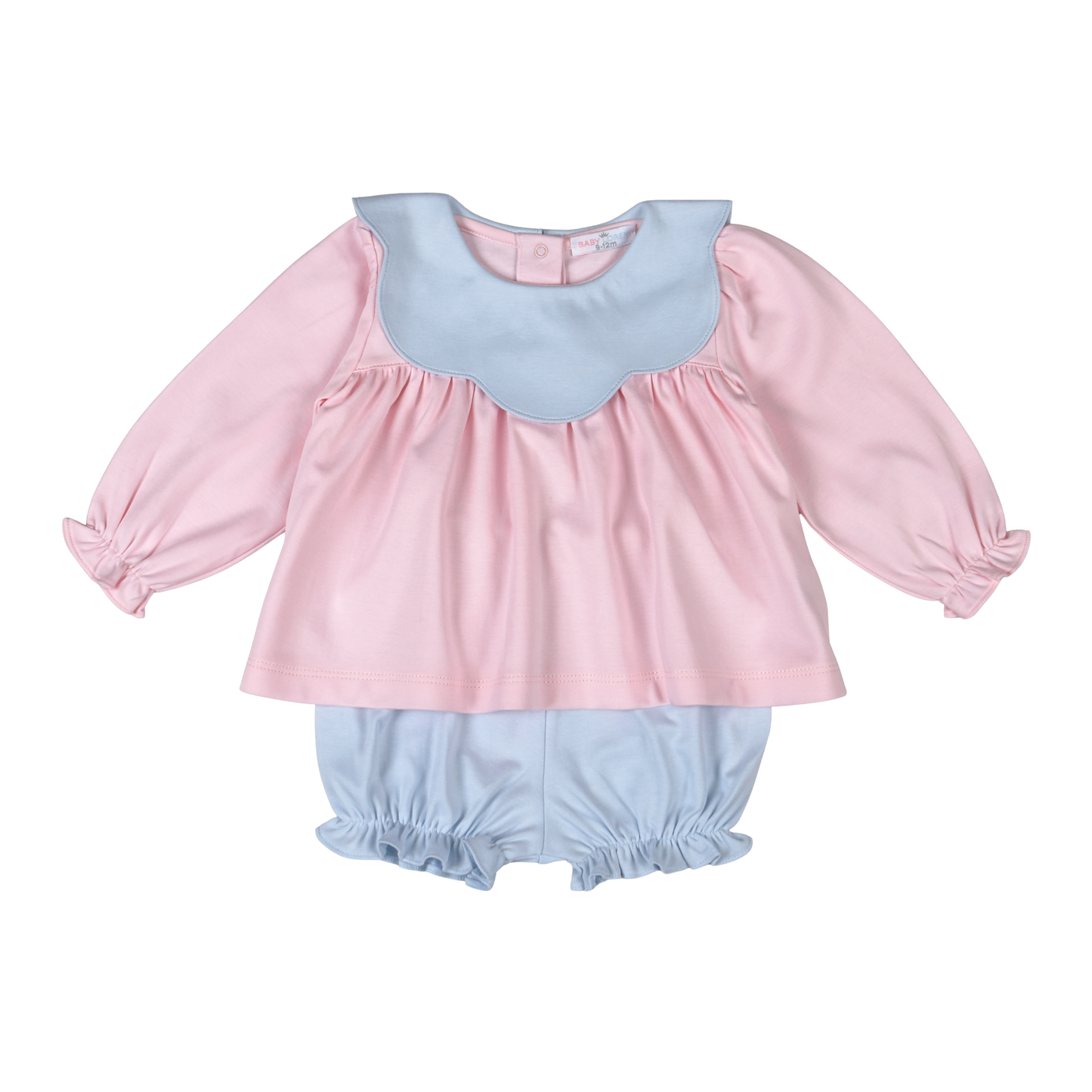 Emma Pink Pima Scallop Collar Bloomer Set