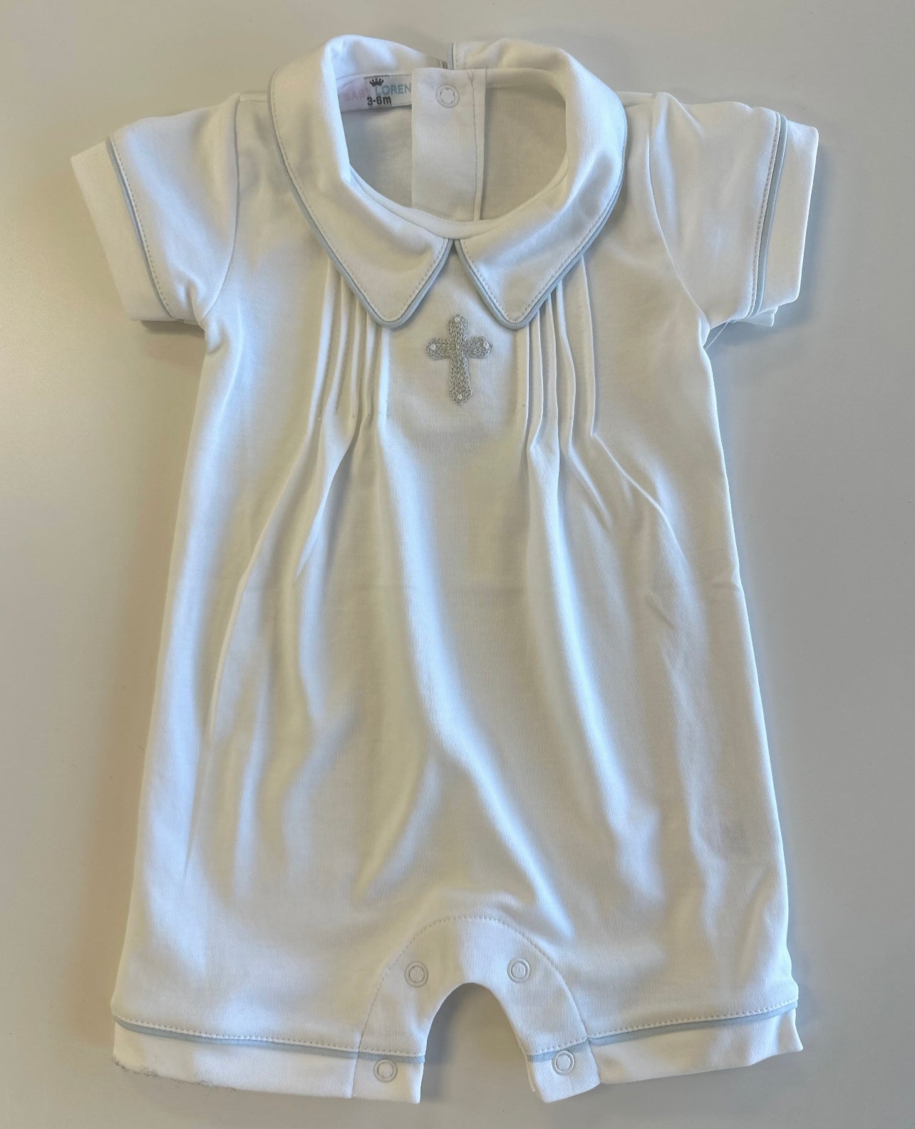 Holy Cross Hand Embroidery Pima Playsuit boy