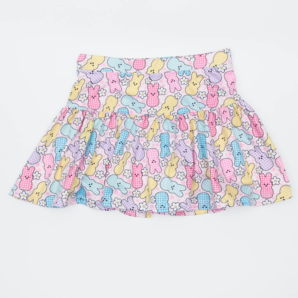 Gingham Bunny Easter Gathered Skort