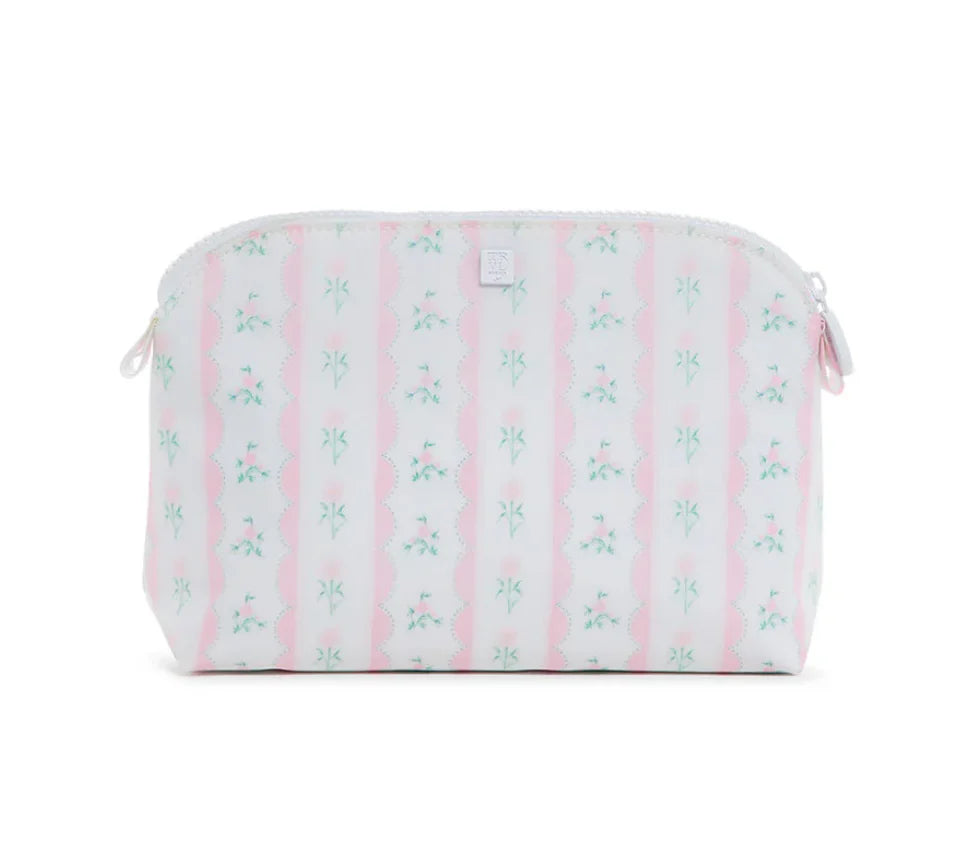 Goodie Cosmetic Bag- Ribbon Floral Pink
