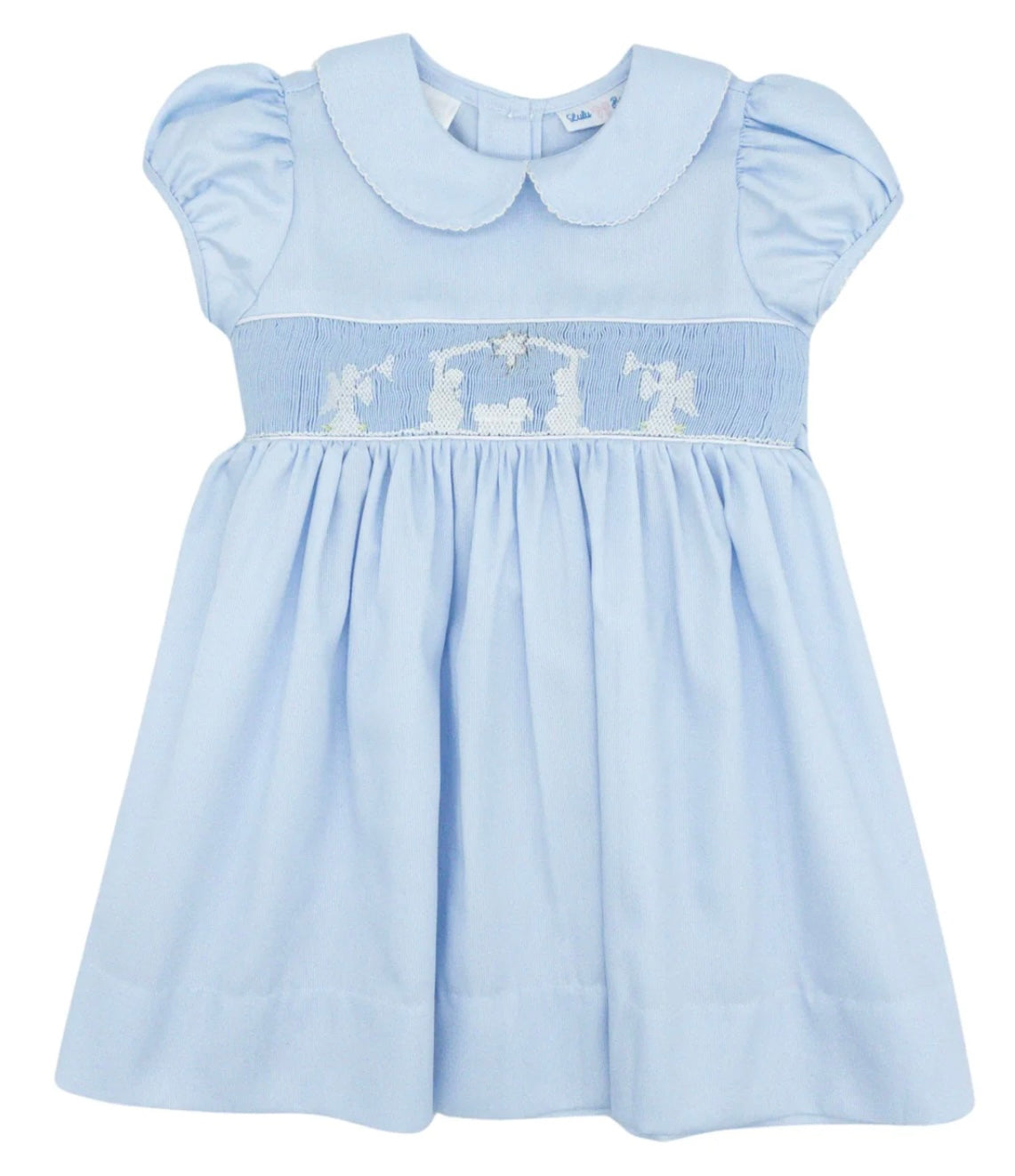 Smocked Blue Nativity Dress