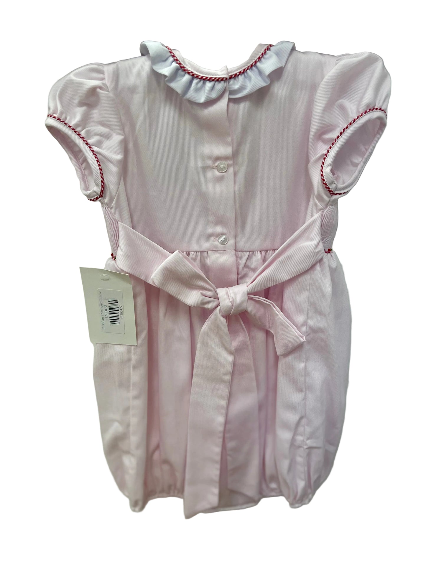 Pink Santa Smocked Bubble