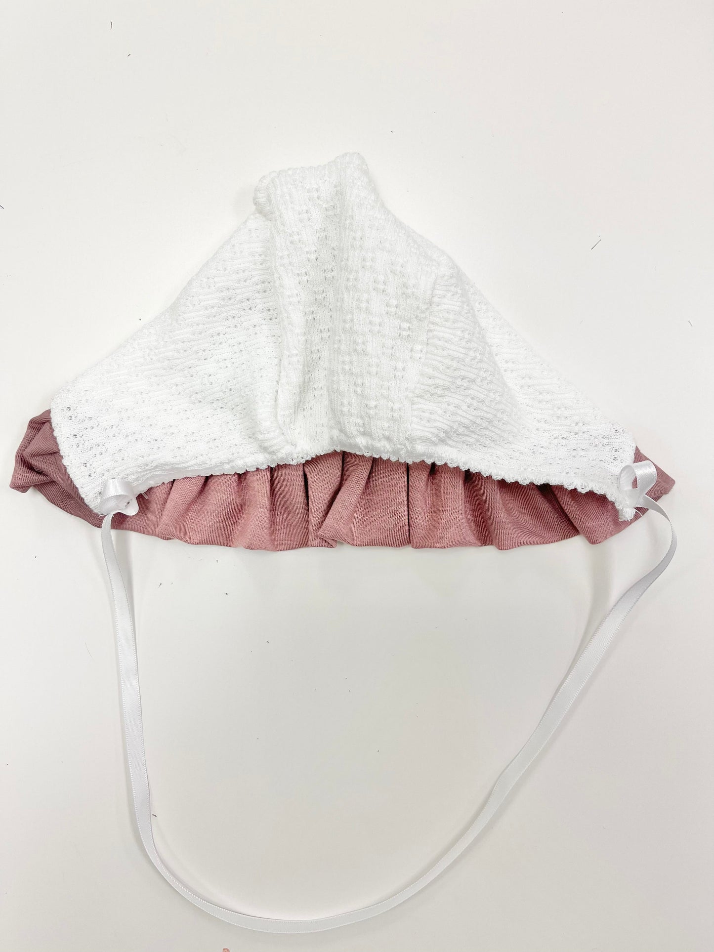Bonnet W/ Ribbon,Bamboo Trim-Mauve-OS