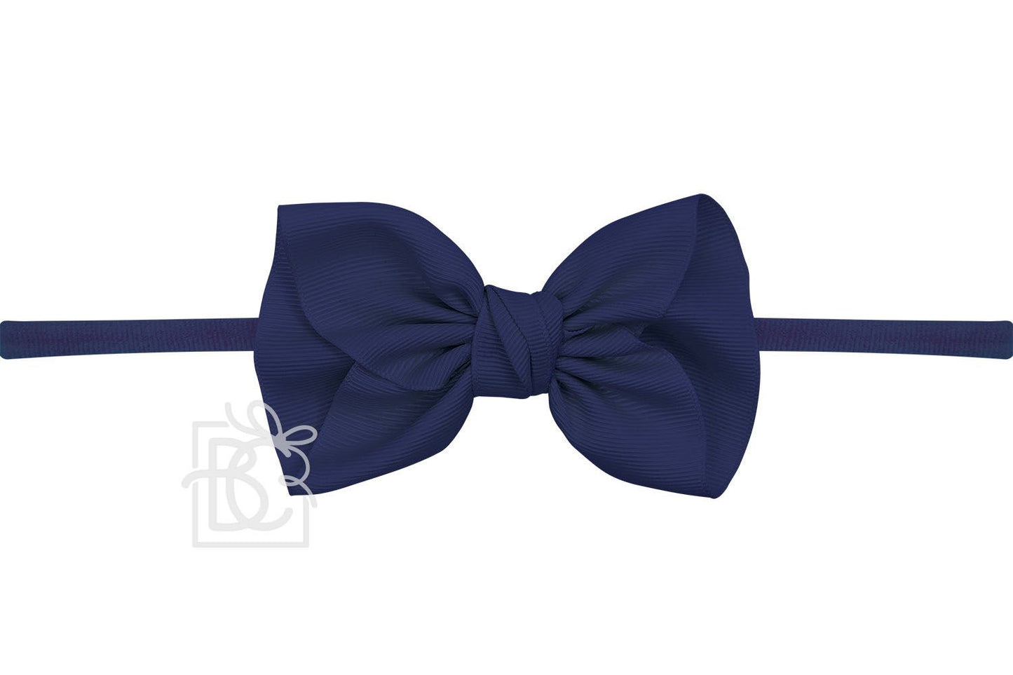 Navy Pantyhose Headband w/ 2.5" Mini Anne Euro Knot
