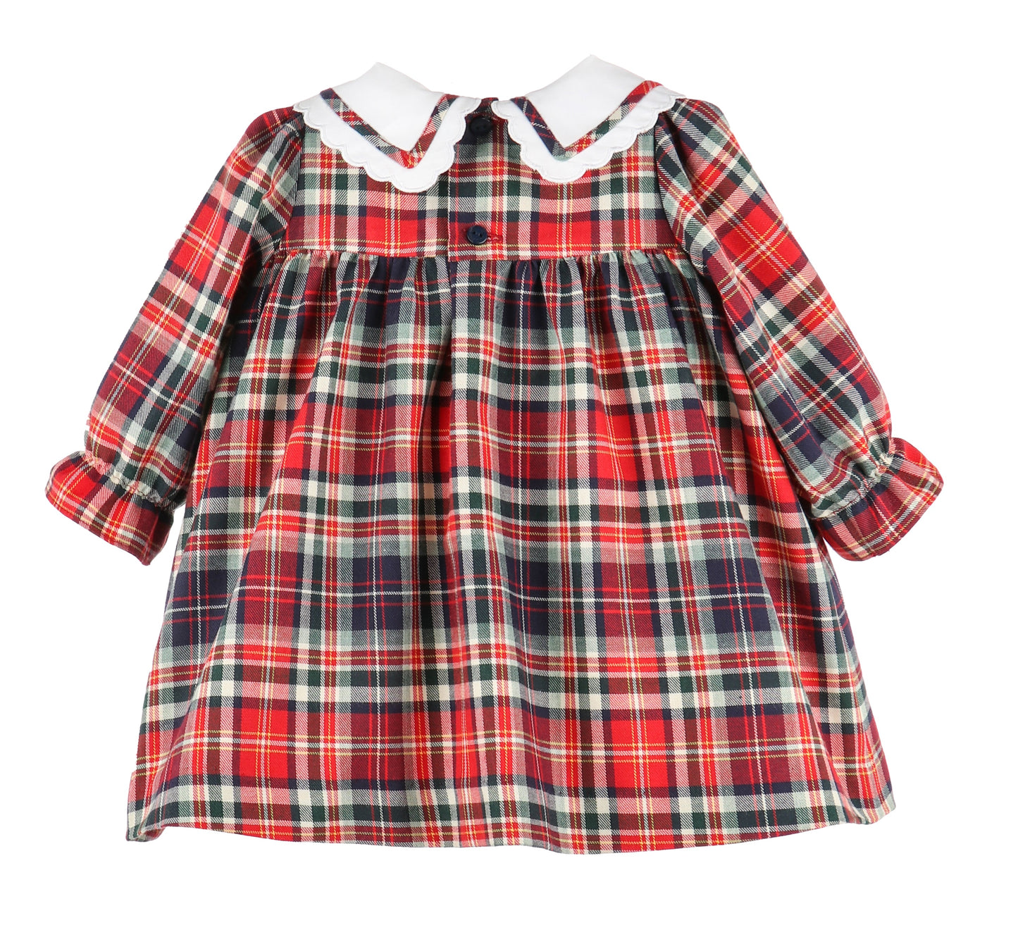 Noel Plaid Dress, White