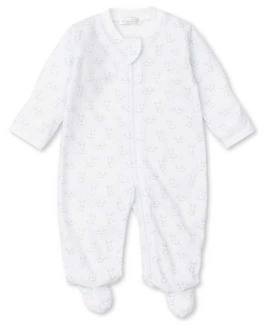 Kissy Kissy- Light blue Bunny Footie with Zipper