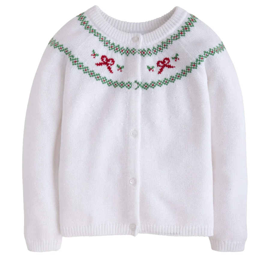 Holiday Bow Fair Isle Cardigan