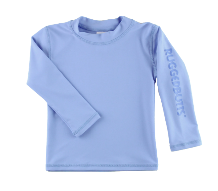Periwinkle Blue Long Sleeve Logo Rash Guard