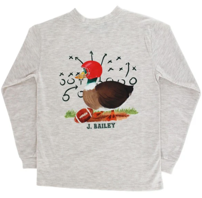 L/S Logo Tee-Football Duck/Oatmeal