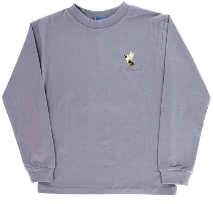 L/S Logo Tee-Jumping Dogs/Smoke