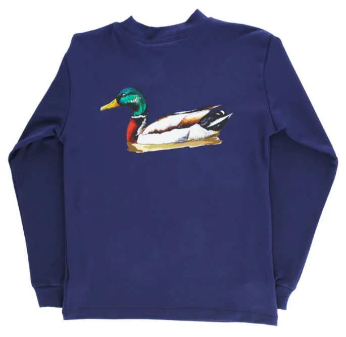 L/S Logo Tee-Wood Duck/Navy