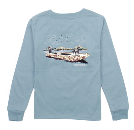Boys Boat Ride LS Steel Blue