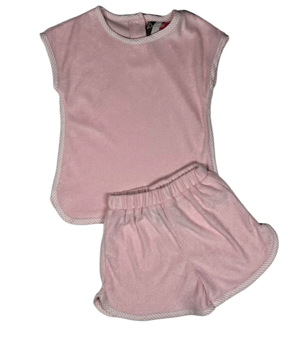 Luna Terry Short Set- Pink