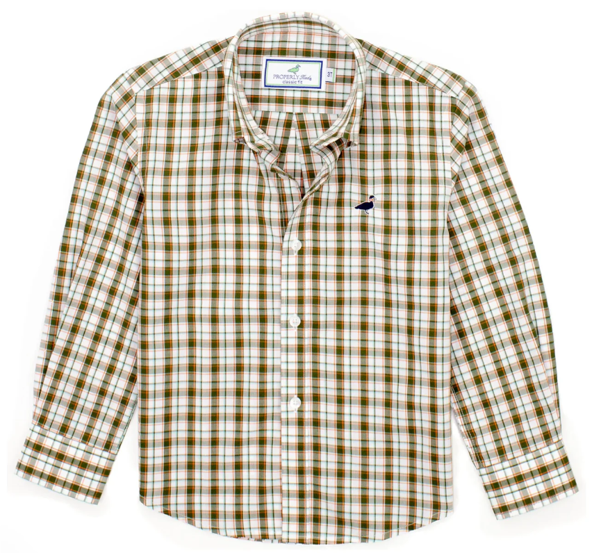 Boys Seasonal Sport Shirt - Olive Grove