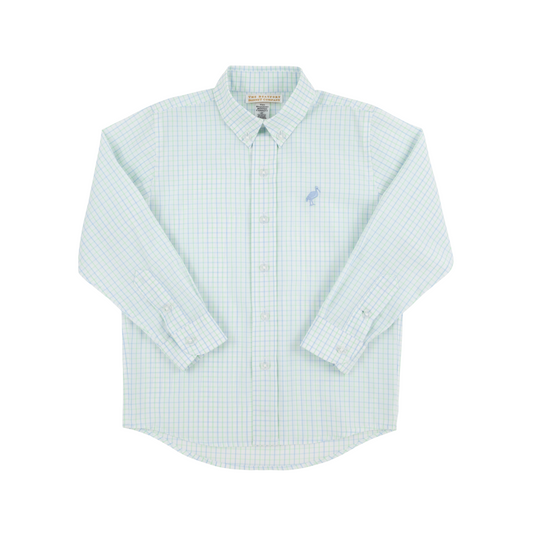 Deans List Dress Shirt Sea Island Seafoam / Beale St. Blue Windowpane