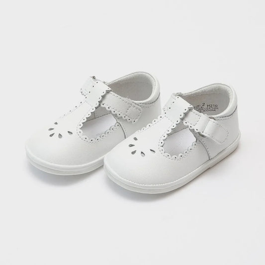 Dottie Scalloped Perforated MJ - White