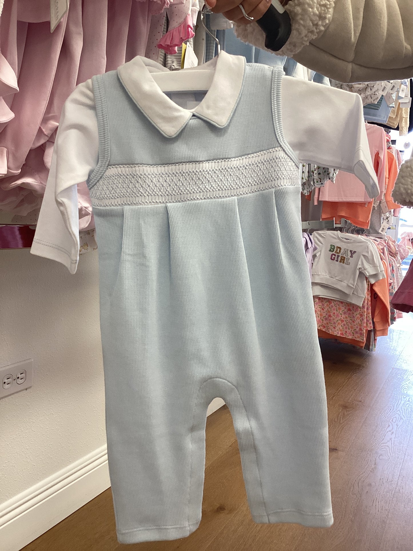 Light blue Overall Set with Handsmock