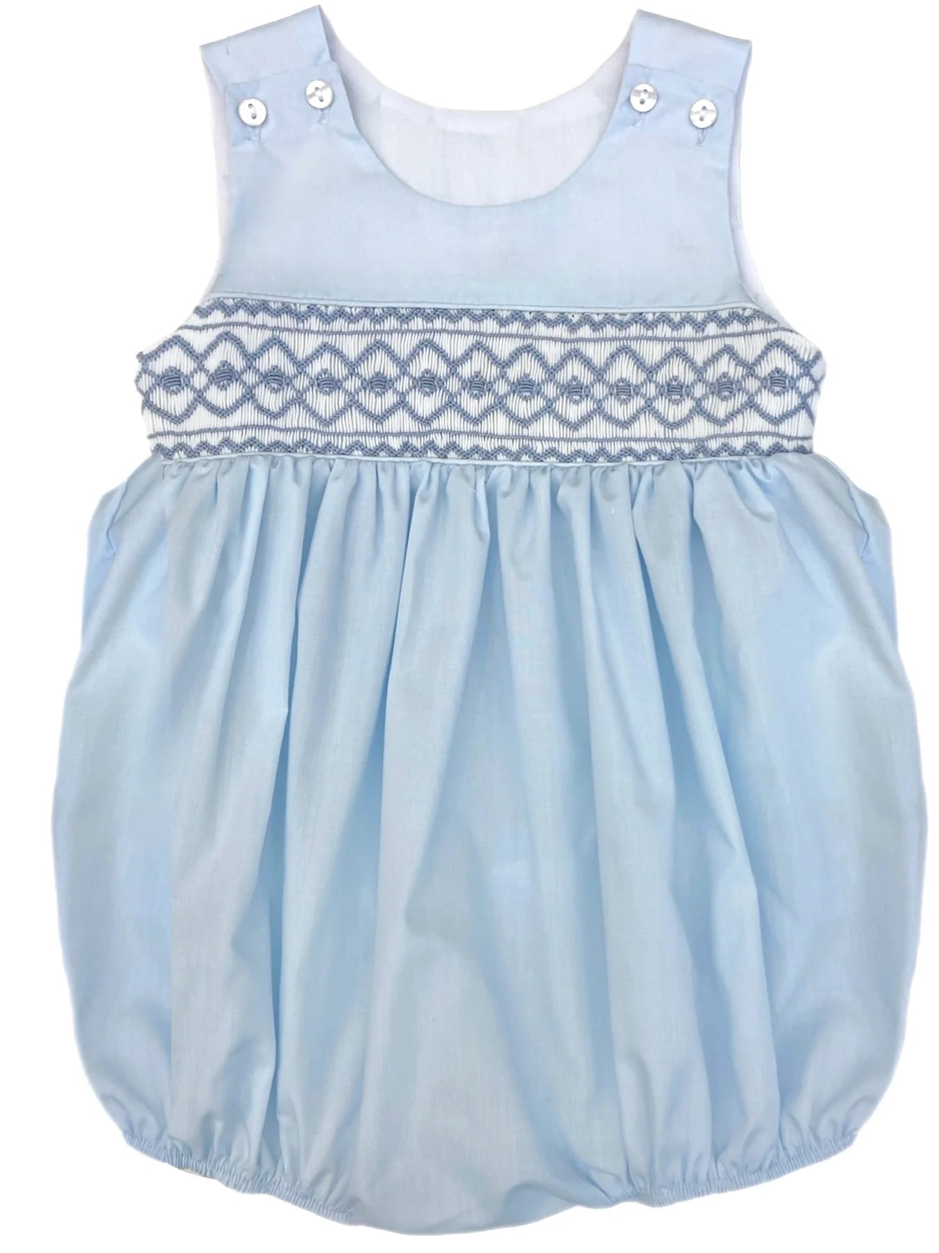 Lulu Bebe Smocked Boy Bubblle Sleeveless Gathered