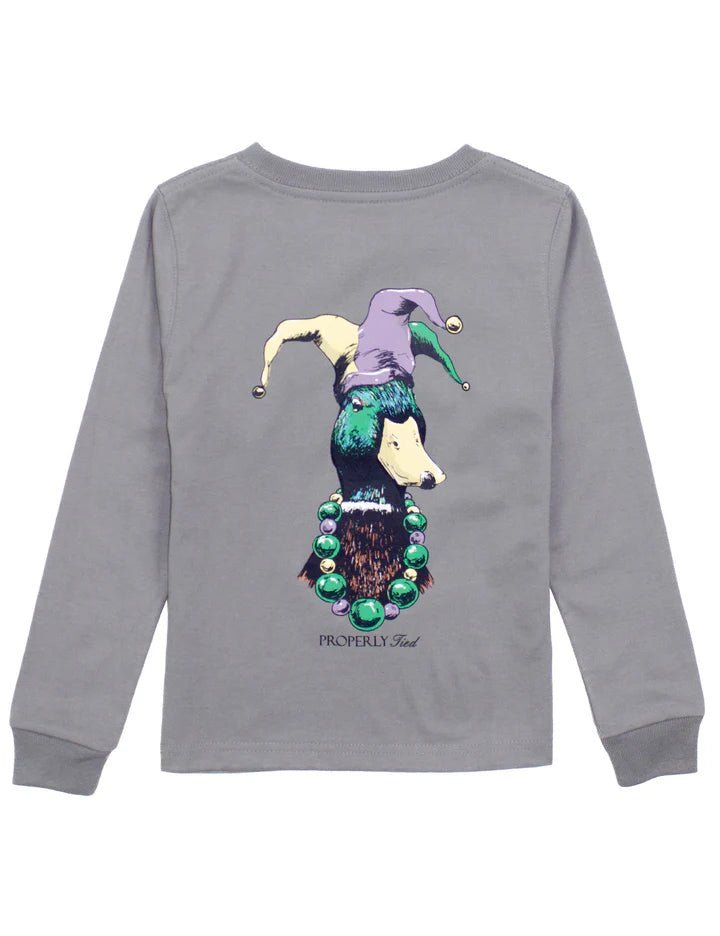 Boys Mardi Gras Mallard LS Battleship Grey