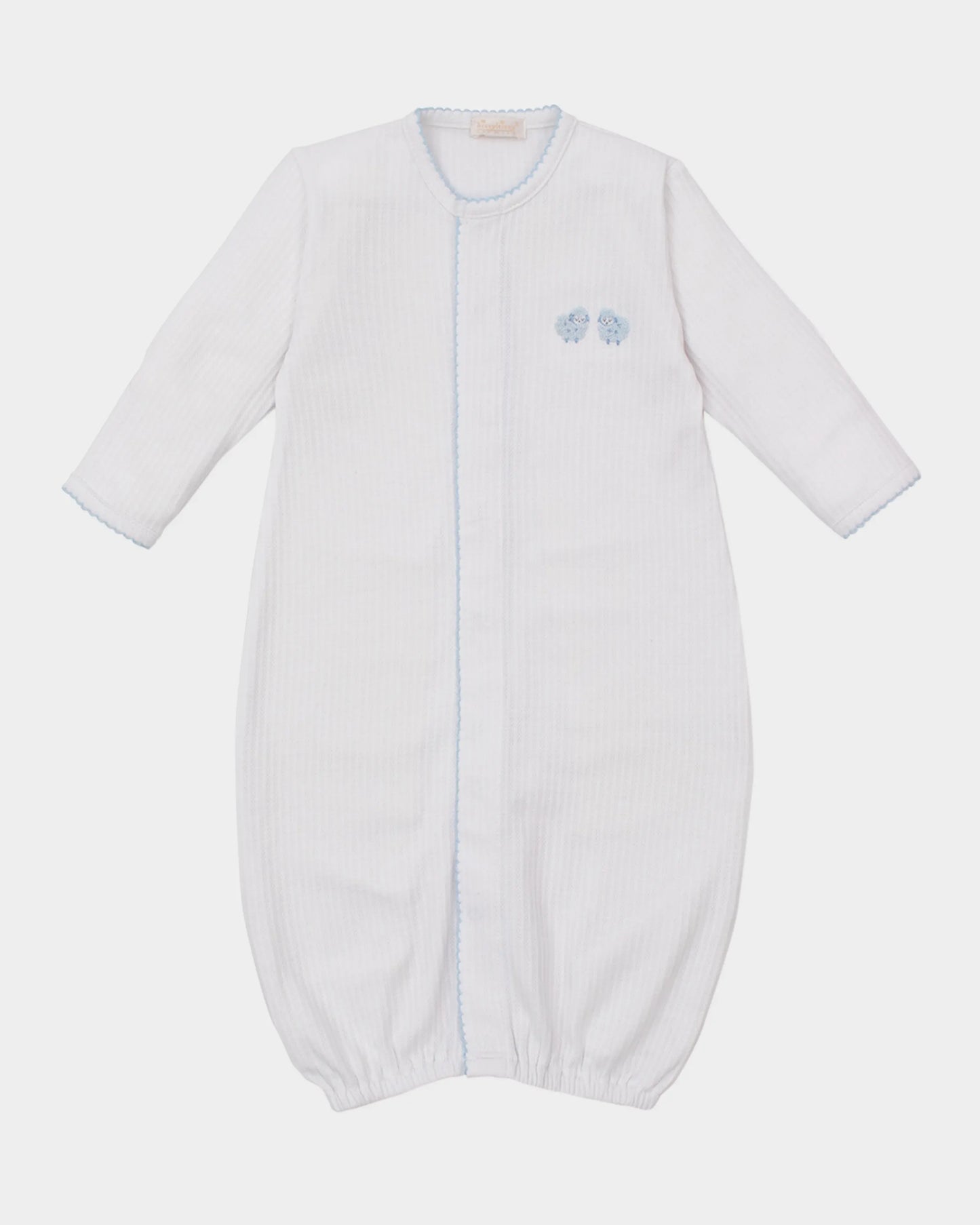 Boys Baby Sheep Convertor Gown W/ Hand Embroidery