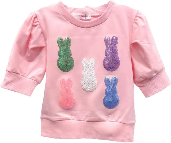 Peeps Sequin Puff Slv Top