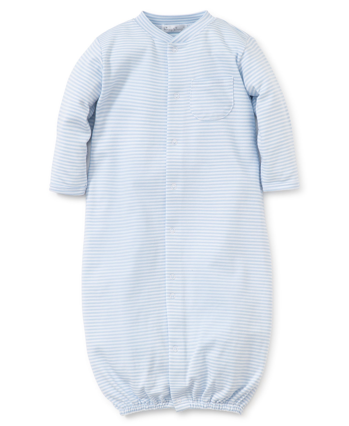 Kissy Stripes Print Converter Gown - Blue/ White