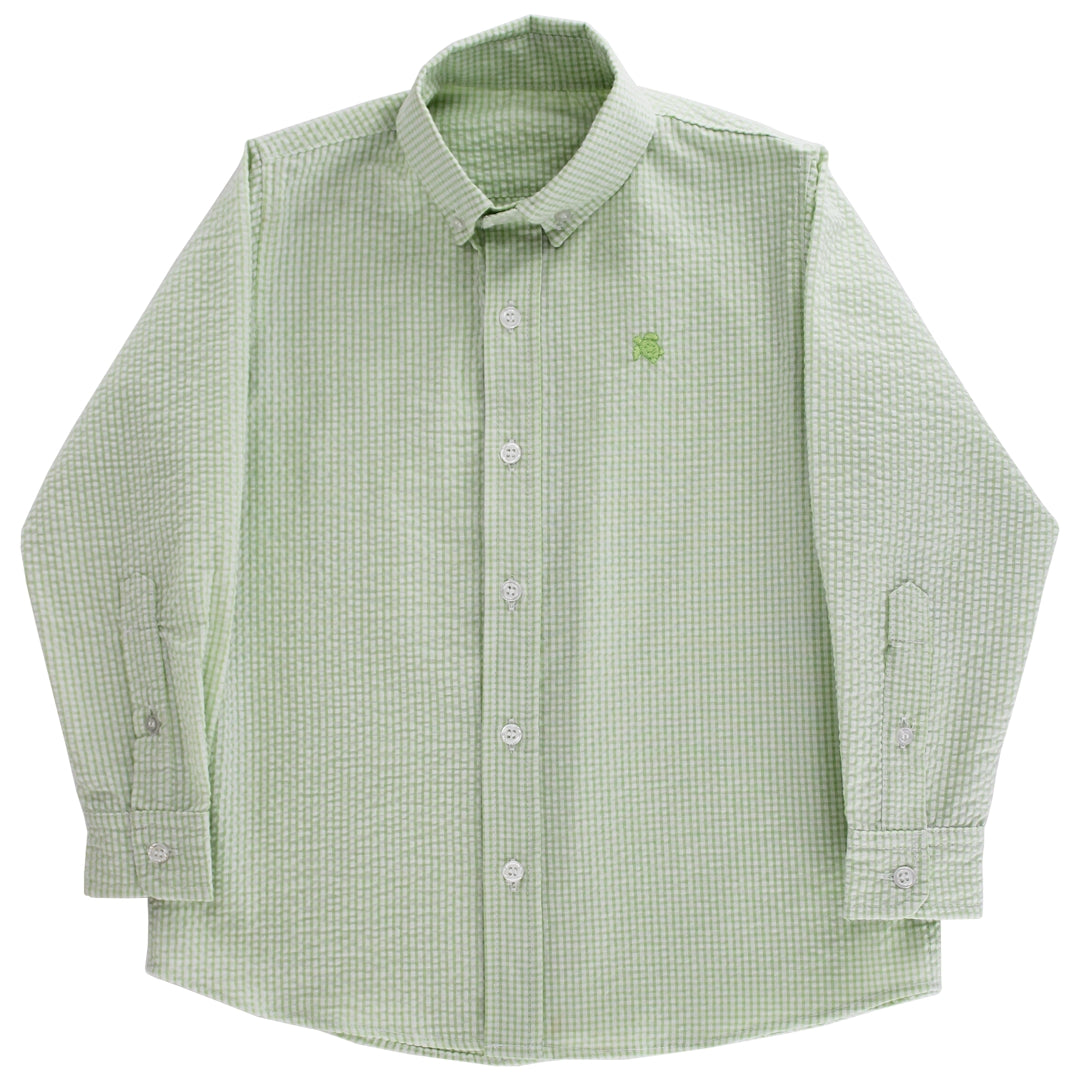 Button Down Shirt Grass Seersucker