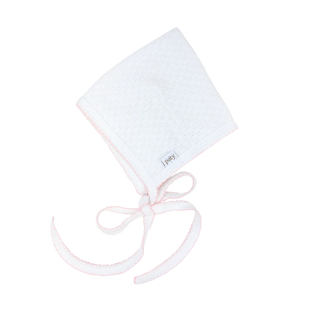 Paty Knit Bonnet- White/Pink