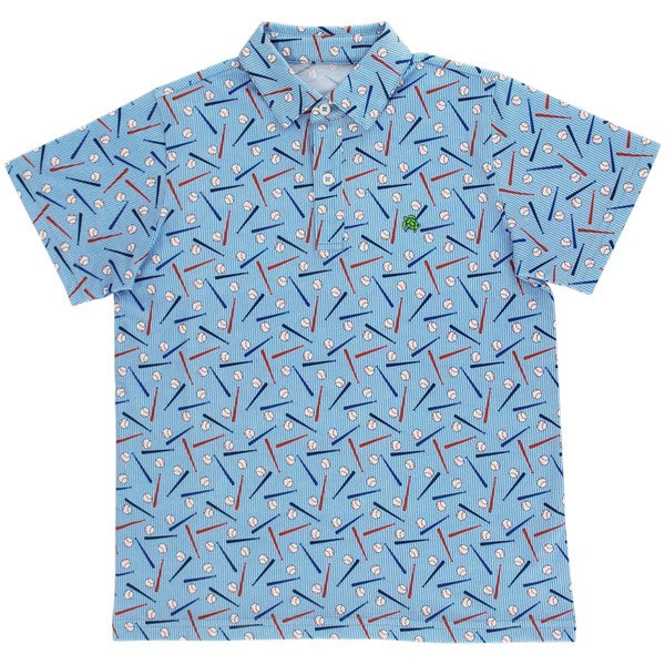 Baseball on Blue Sport Polo