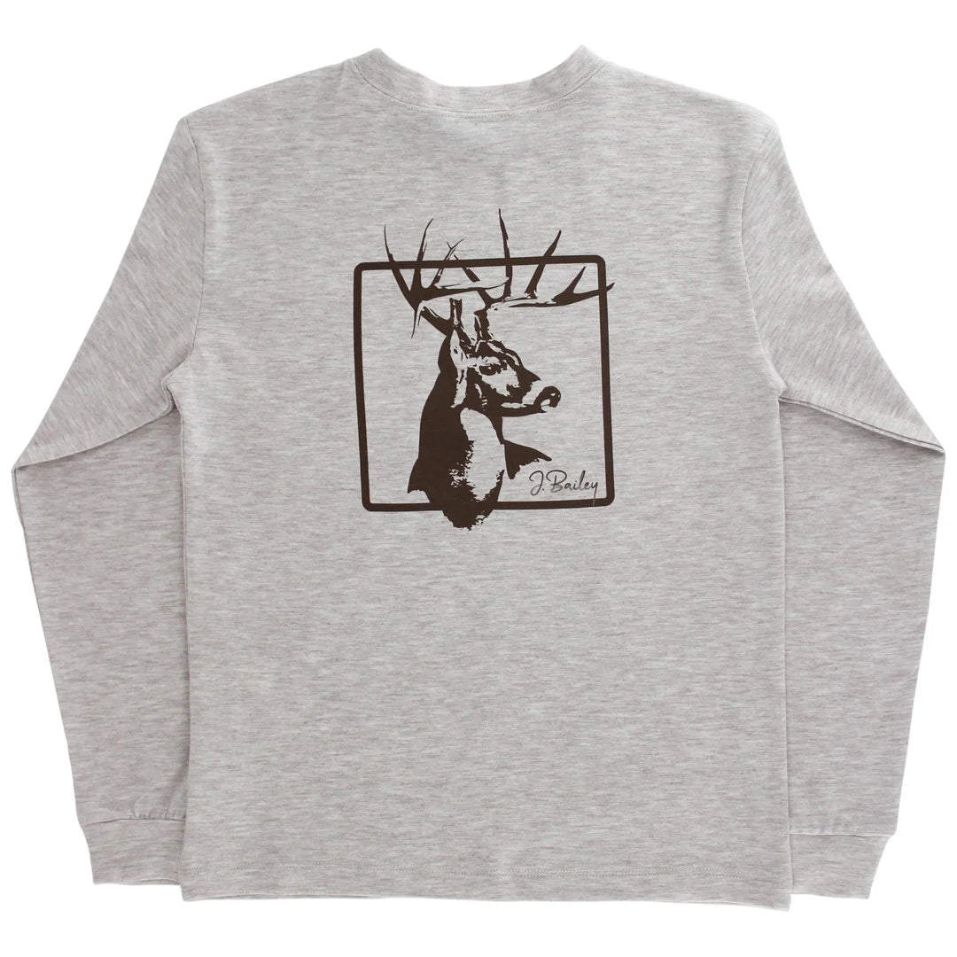 Bailey Boys L/S Deer on Oatmeal Tee
