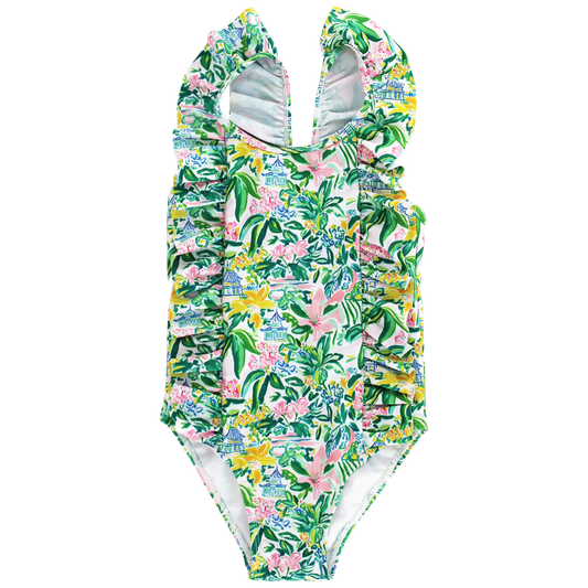 Girls Spandex Swimsuit - Pagoda Gardens