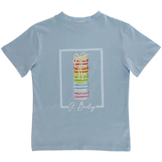 Girls Logo Tee - Macaroons on Bayberry