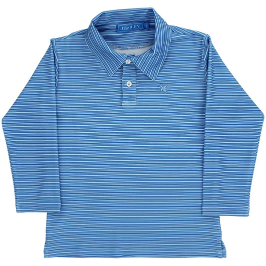 Performance Harry Long Sleeve Polo - Atlantic Blue