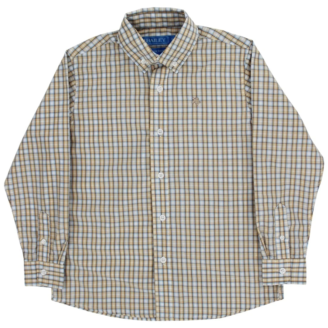 Roscoe Button Down Shirt - Pecan Plaid