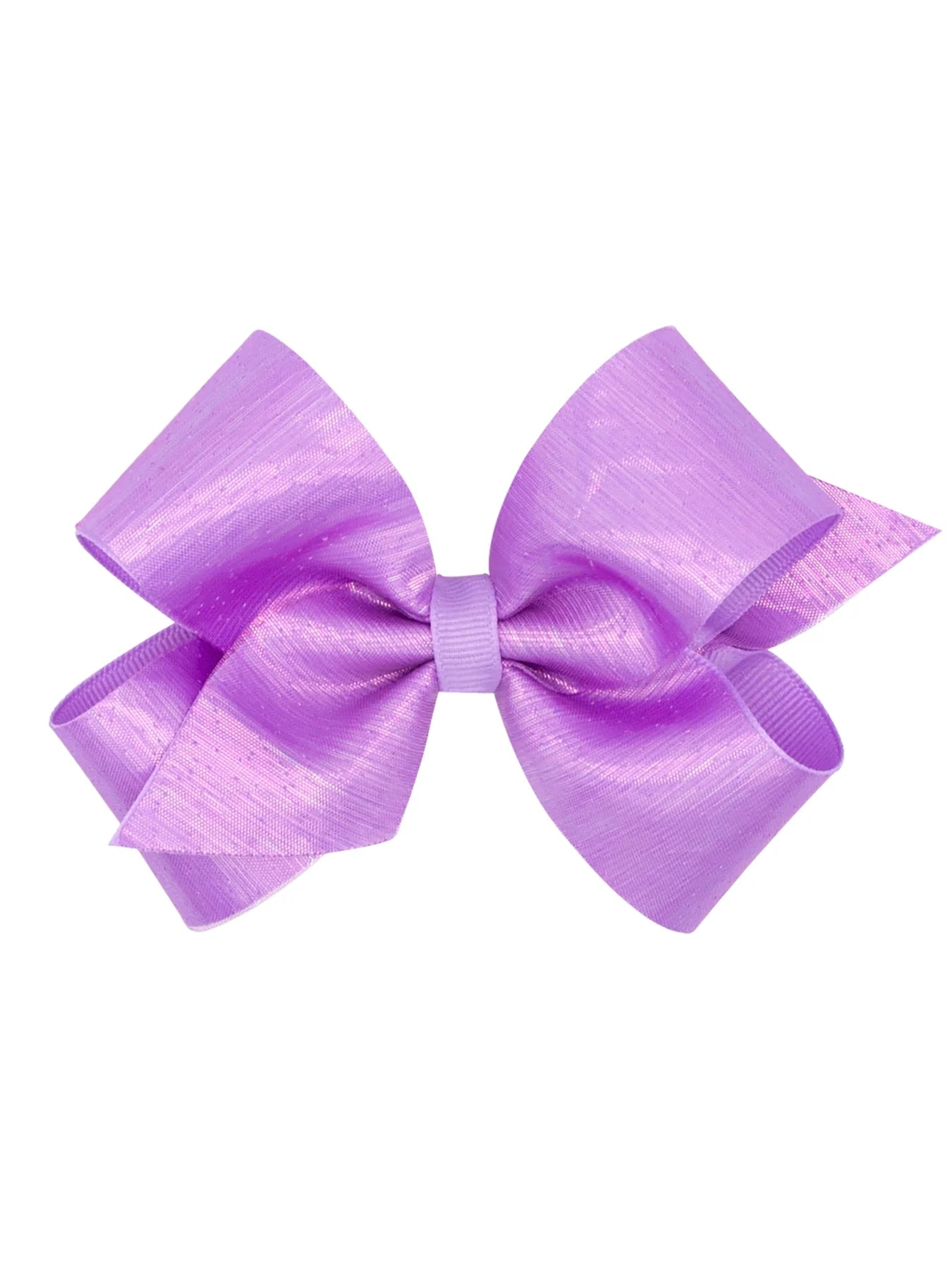 King Sheer Iridescent and Grosgrain Overlay Hair Bow