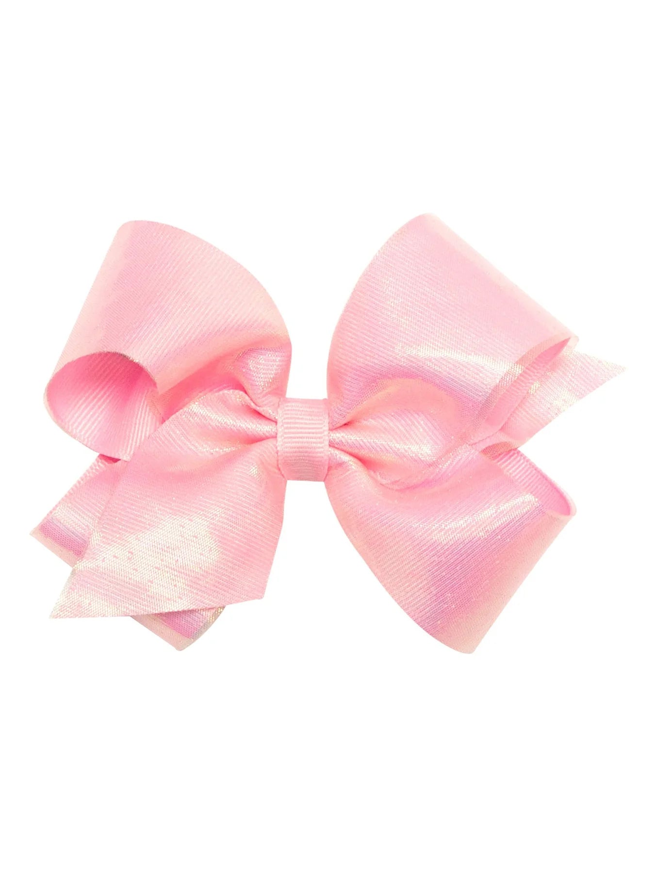King Sheer Iridescent and Grosgrain Overlay Hair Bow