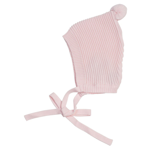 Pom Pom Ribbed Knit Bonnet