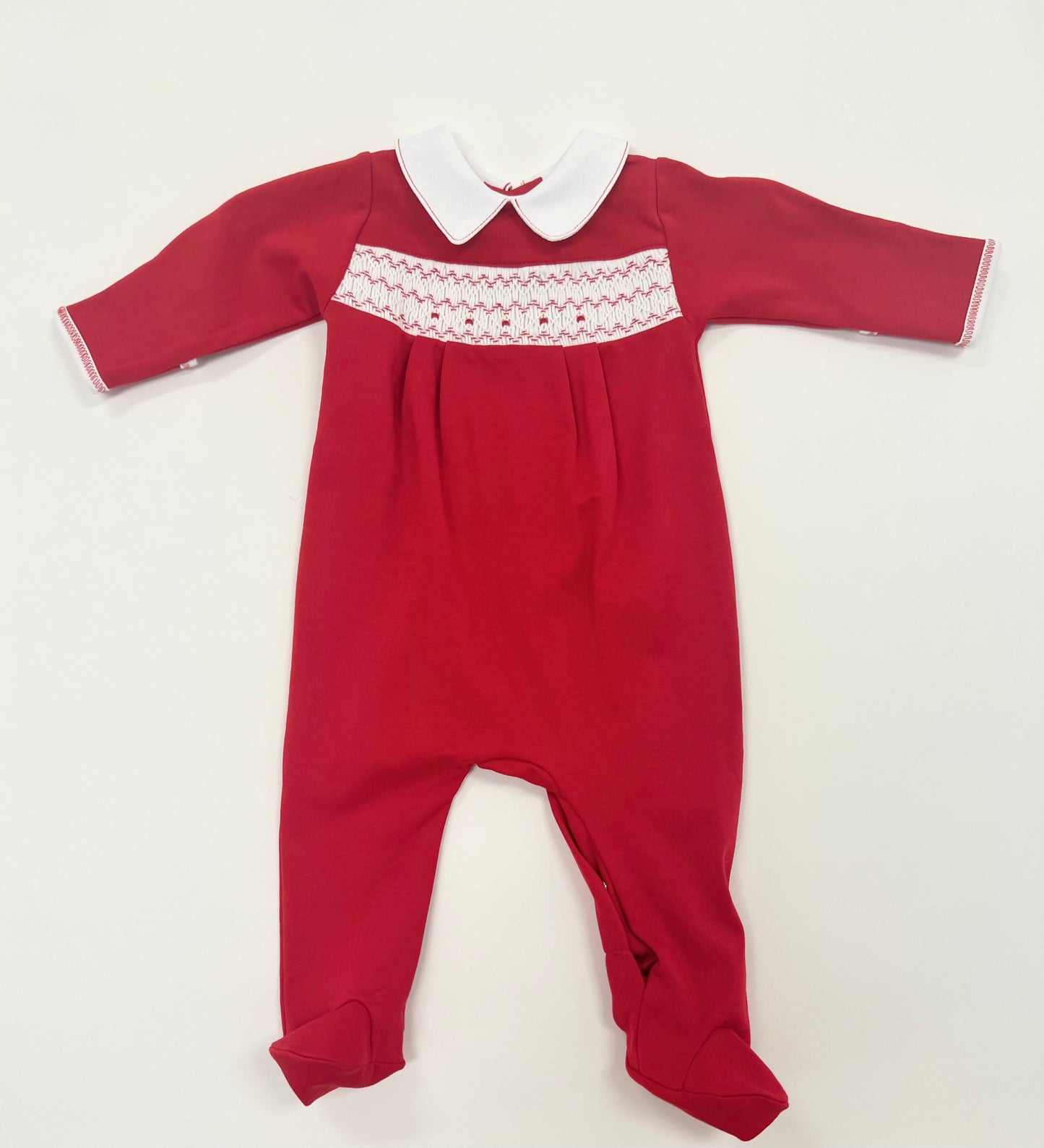 Clara&Colton Smocked Collared Boy Footie