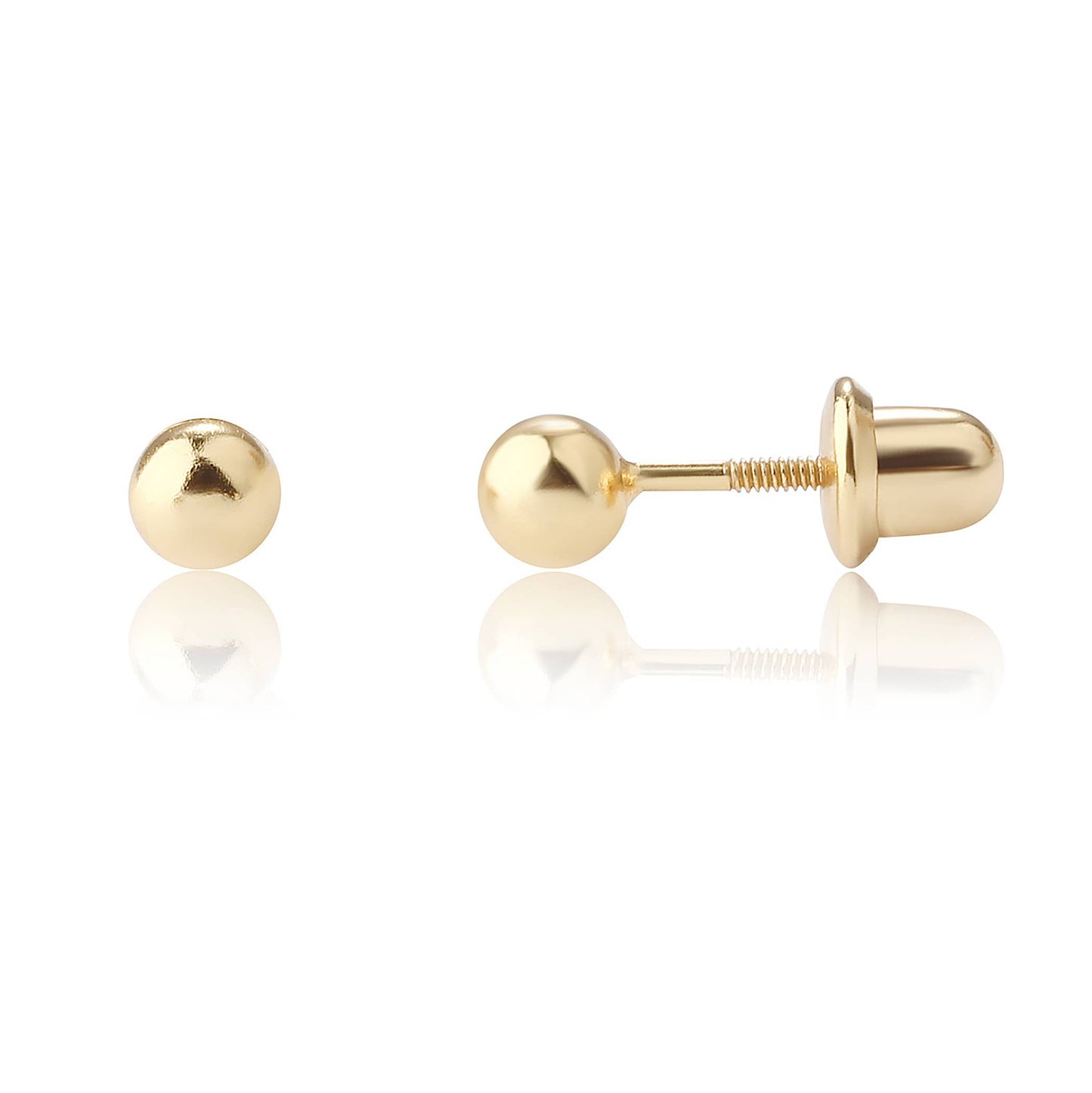 14K Gold-Plated Ball Stud Earrings for Baby & Kids